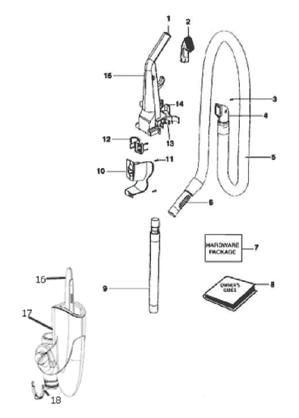 Page B Diagram and Parts List for 3271AVZ  Eureka Upright Vacuum