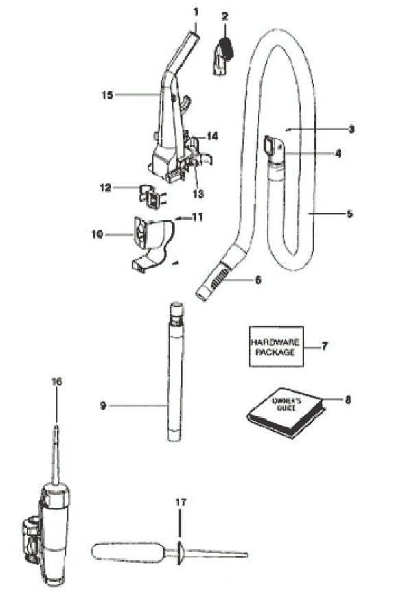 Page B Diagram and Parts List for 3276AVZ  Eureka Upright Vacuum
