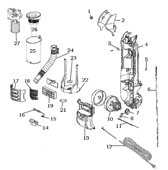 Page C Diagram and Parts List for 3276AVZ  Eureka Upright Vacuum