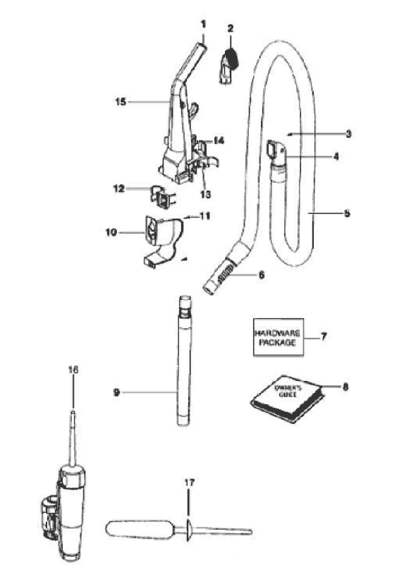 Page B Diagram and Parts List for 3276AZ  Eureka Upright Vacuum