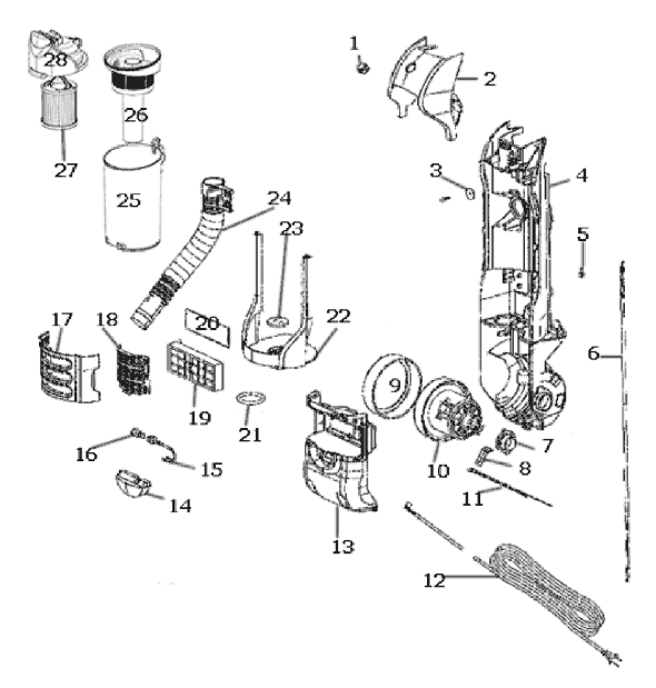 Page C Diagram and Parts List for 3276AZ  Eureka Upright Vacuum