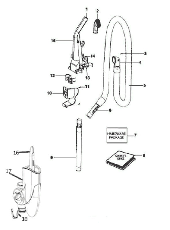 Page B Diagram and Parts List for 3276BVZ  Eureka Upright Vacuum