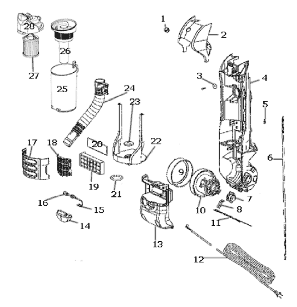 Page C Diagram and Parts List for 3276BVZ  Eureka Upright Vacuum