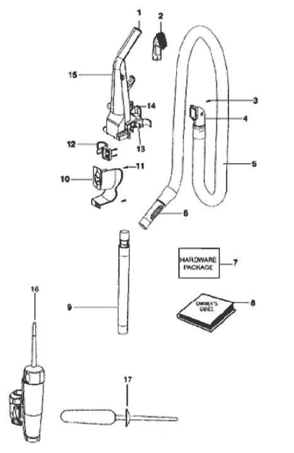 Page B Diagram and Parts List for 3282AVZ  Eureka Upright Vacuum