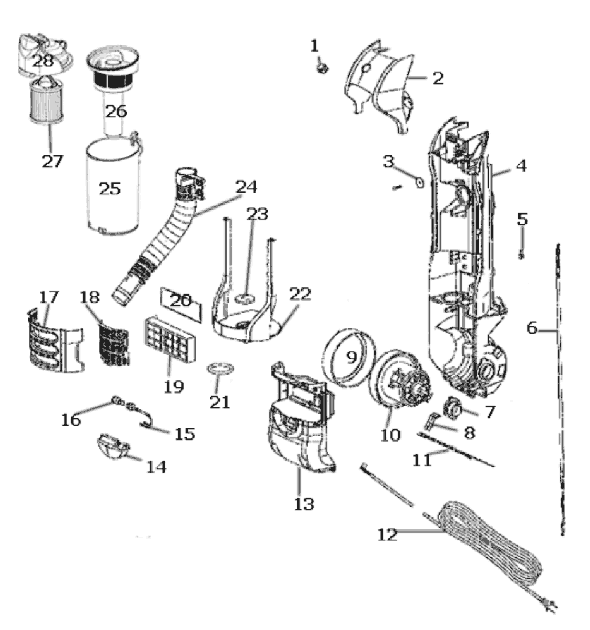 Page C Diagram and Parts List for 3282AVZ  Eureka Upright Vacuum