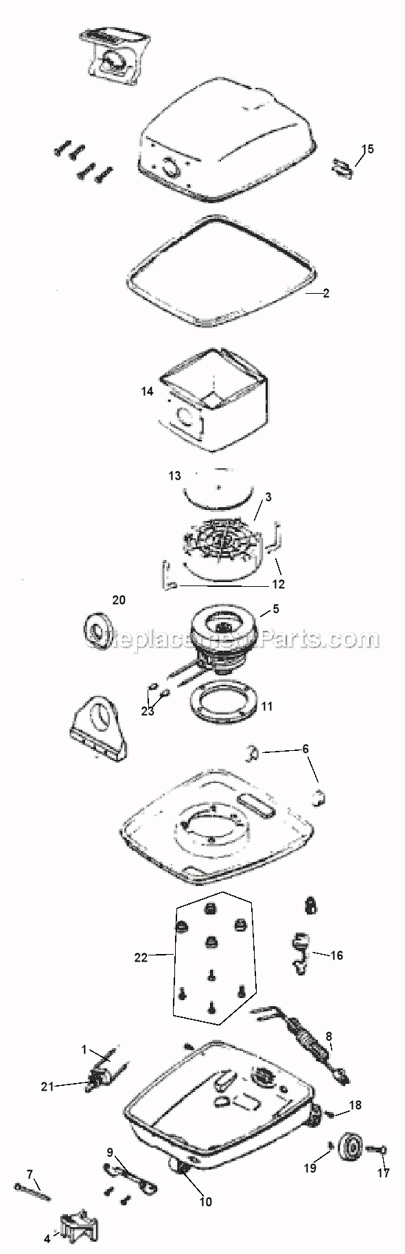 Page A Diagram and Parts List for 3322B  Eureka Canister Vacuum