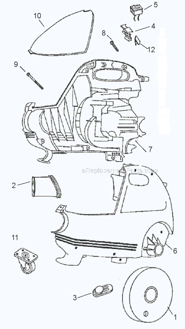Page A Diagram and Parts List for 3641A  Eureka Canister Vacuum