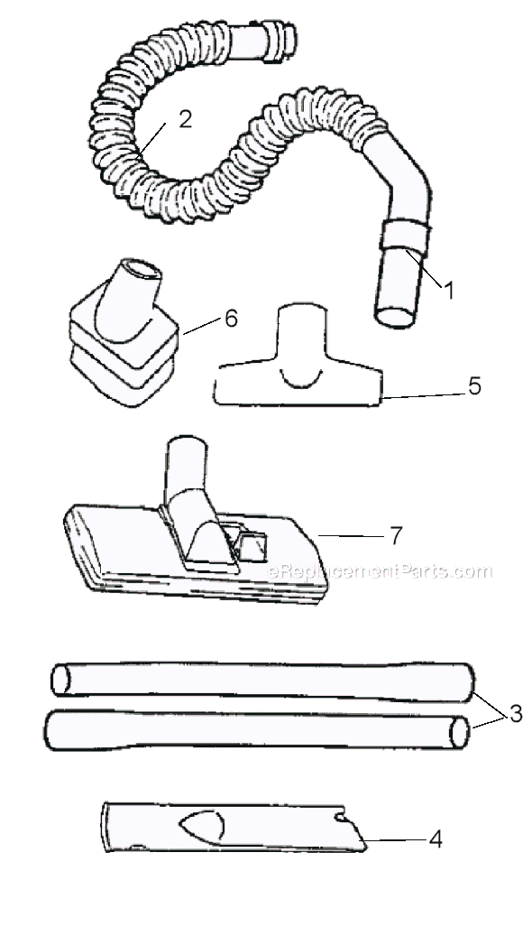 Page C Diagram and Parts List for 3641B  Eureka Canister Vacuum