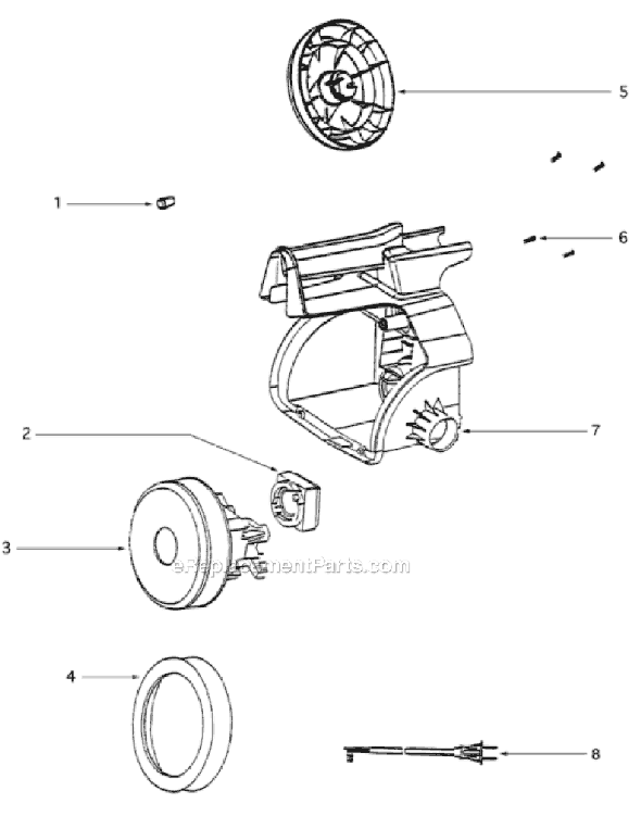 Page B Diagram and Parts List for 3670E-1  Eureka Canister Vacuum
