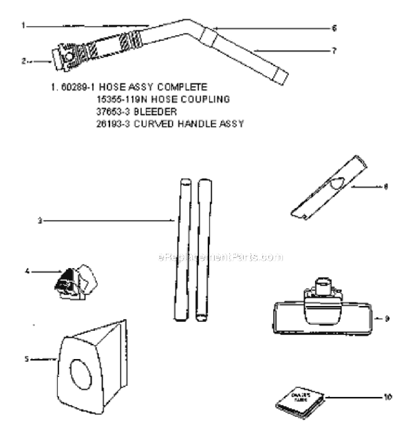 Page C Diagram and Parts List for 3670F  Eureka Canister Vacuum