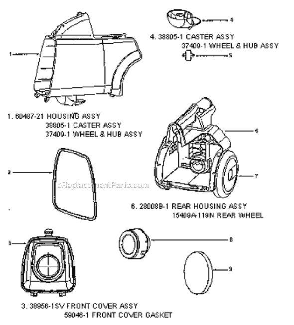Page A Diagram and Parts List for 3670G-2  Eureka Canister Vacuum