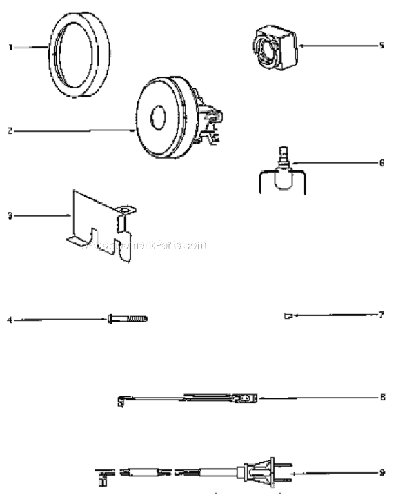Page B Diagram and Parts List for 3672A  Eureka Canister Vacuum