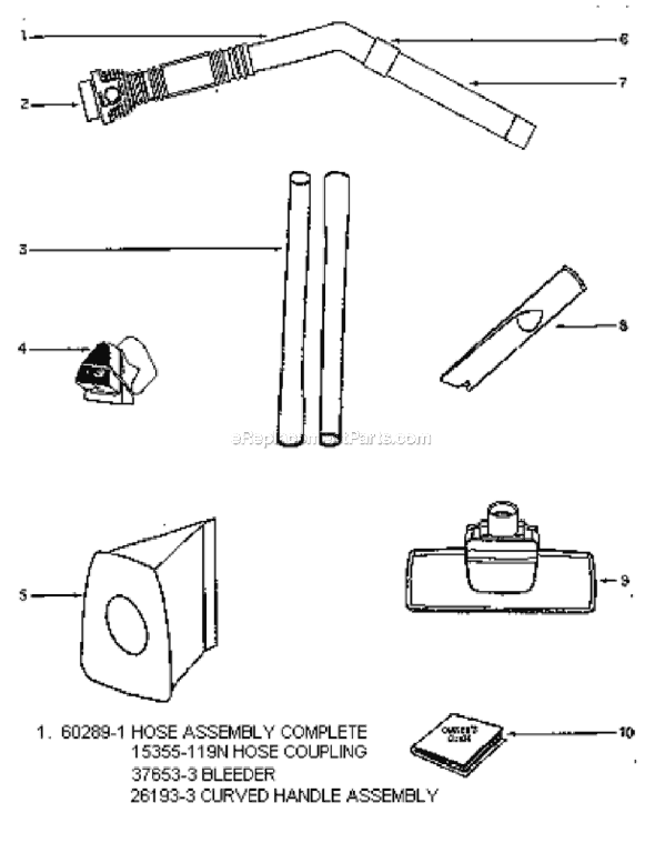 Page C Diagram and Parts List for 3672A  Eureka Canister Vacuum