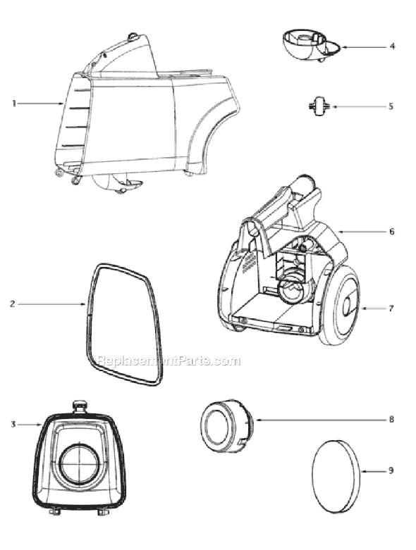 Page A Diagram and Parts List for 3672B-1  Eureka Canister Vacuum