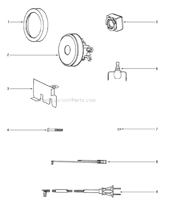 Page B Diagram and Parts List for 3672B-1  Eureka Canister Vacuum