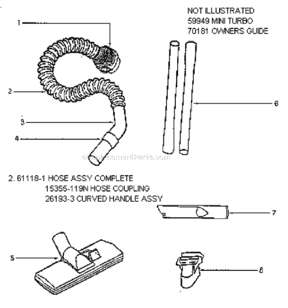 Page C Diagram and Parts List for 3674A-1  Eureka Canister Vacuum