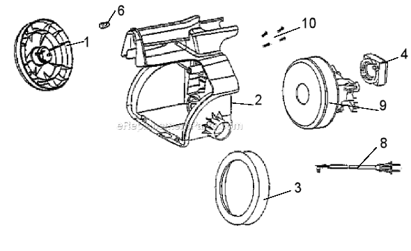 Page B Diagram and Parts List for 3680A  Eureka Canister Vacuum