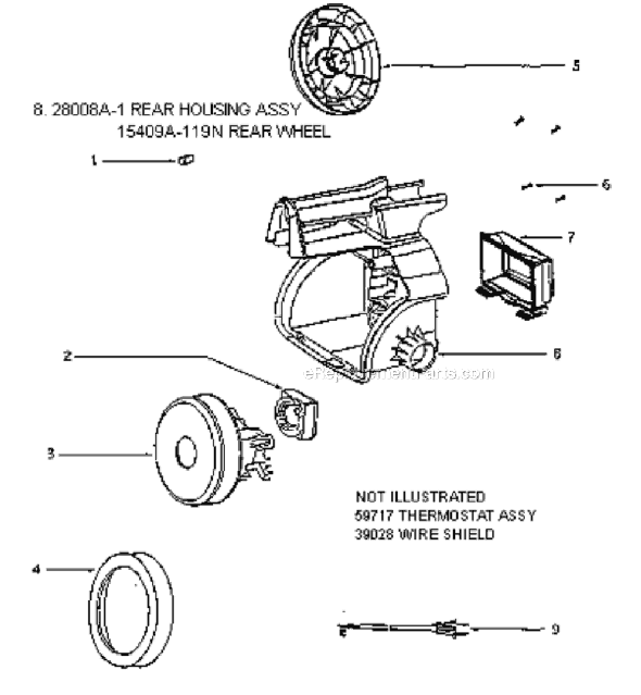 Page B Diagram and Parts List for 3680B  Eureka Canister Vacuum