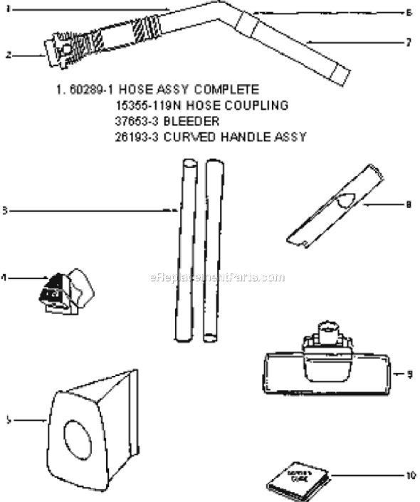 Page C Diagram and Parts List for 3684A  Eureka Canister Vacuum