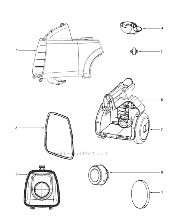 Page A Diagram and Parts List for 3684D-2  Eureka Canister Vacuum