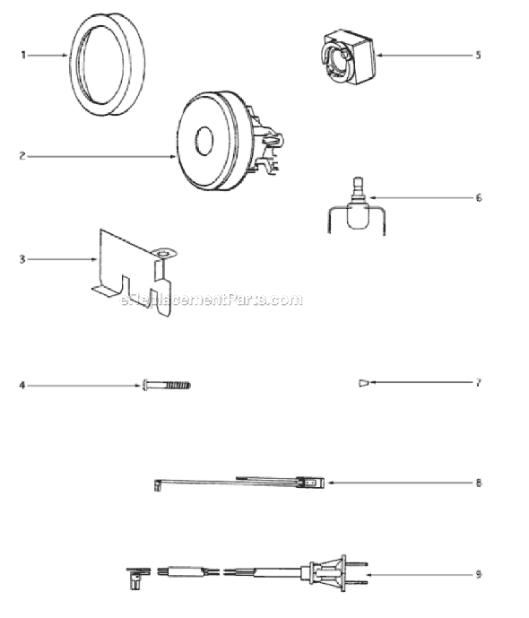 Page B Diagram and Parts List for 3684D-3  Eureka Canister Vacuum