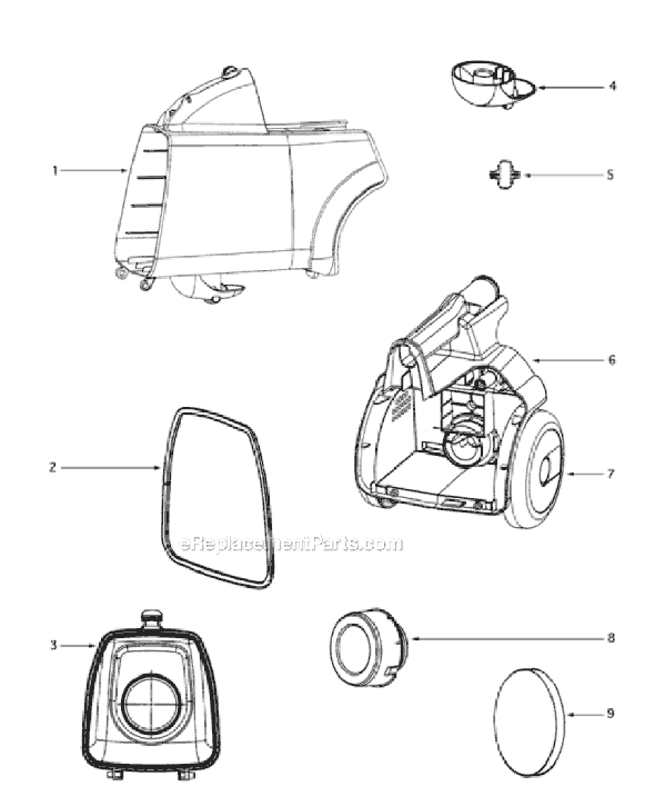 Page A Diagram and Parts List for 3684F-1  Eureka Canister Vacuum