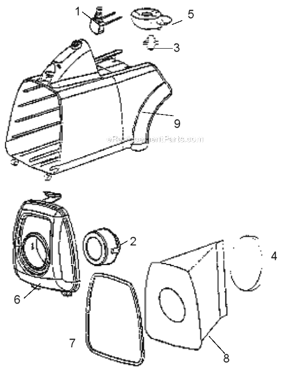 Page A Diagram and Parts List for 3685B  Eureka Canister Vacuum