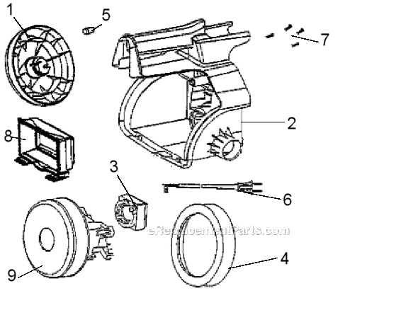 Page B Diagram and Parts List for 3685B  Eureka Canister Vacuum