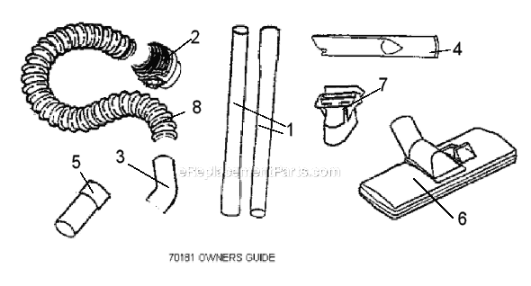 Page C Diagram and Parts List for 3685B  Eureka Canister Vacuum