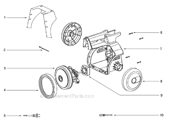 Page B Diagram and Parts List for 3690A  Eureka Canister Vacuum