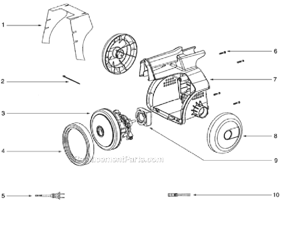 Page B Diagram and Parts List for 3690BV  Eureka Canister Vacuum
