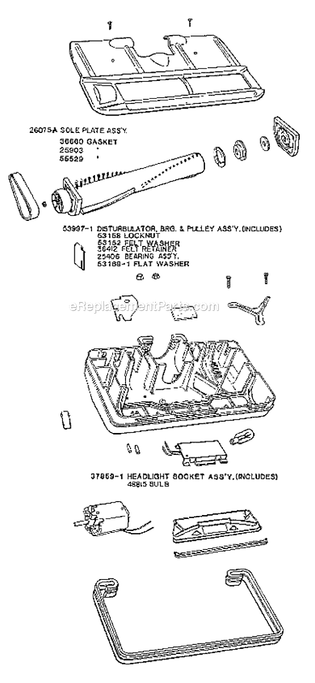 Page B Diagram and Parts List for 3930A  Eureka Canister Vacuum