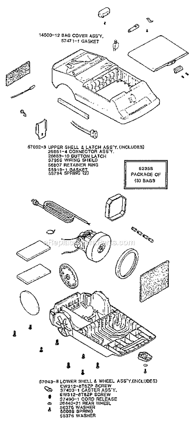 Page C Diagram and Parts List for 3930A  Eureka Canister Vacuum