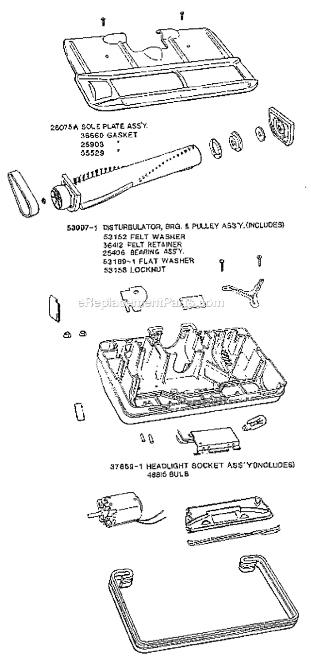 Page C Diagram and Parts List for 3948A  Eureka Canister Vacuum