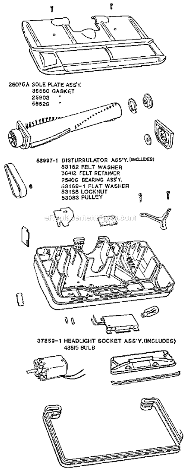 Page C Diagram and Parts List for 3972A  Eureka Canister Vacuum