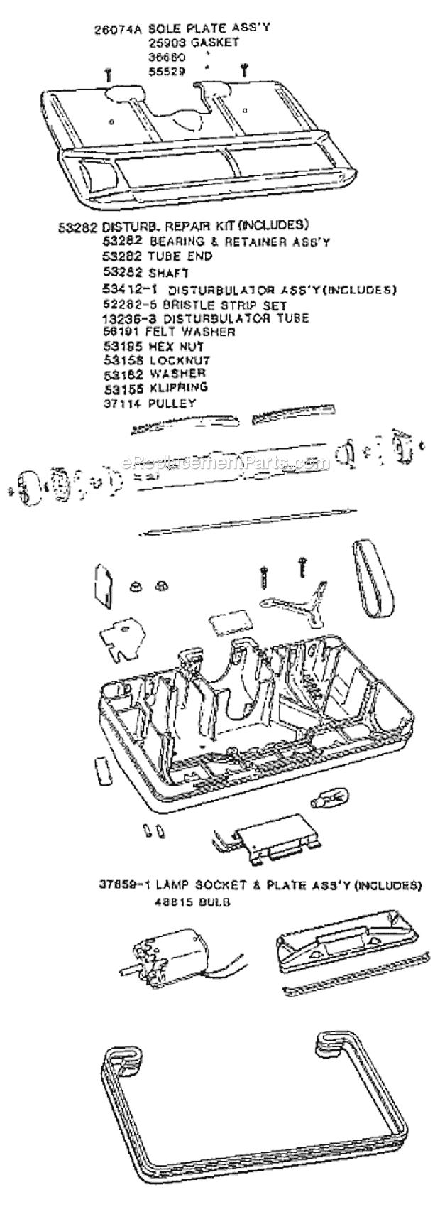 Page C Diagram and Parts List for 3974A  Eureka Canister Vacuum