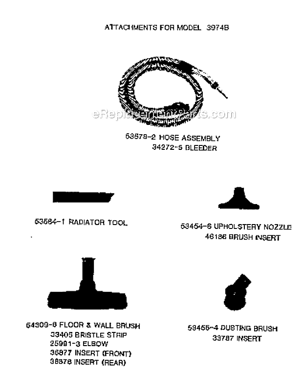 Page A Diagram and Parts List for 3974B  Eureka Canister Vacuum