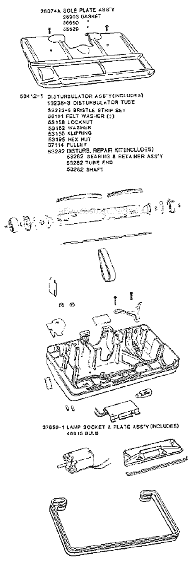 Page C Diagram and Parts List for 3974B  Eureka Canister Vacuum