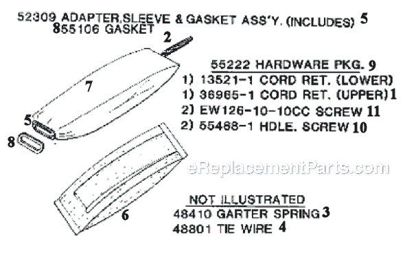 Page E Diagram and Parts List for 4038B  Eureka Upright Vacuum