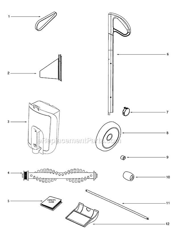 Page A Diagram and Parts List for 403A  Eureka Upright Vacuum