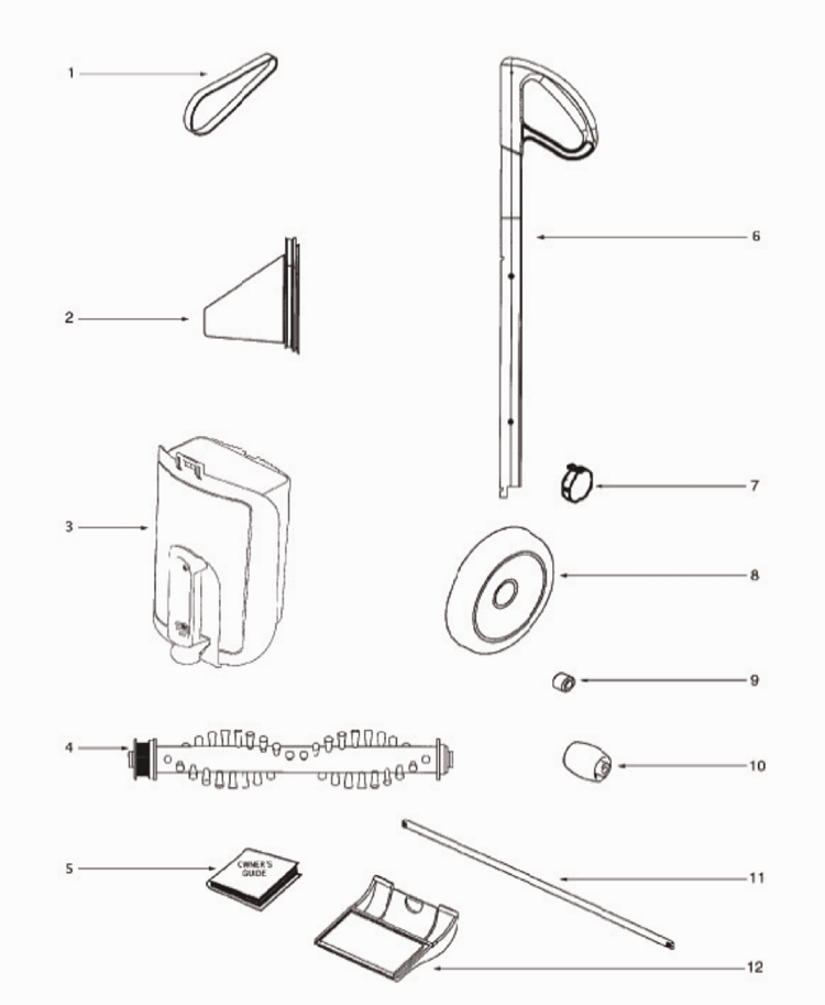 Page A Diagram and Parts List for 405A  Eureka Upright Vacuum