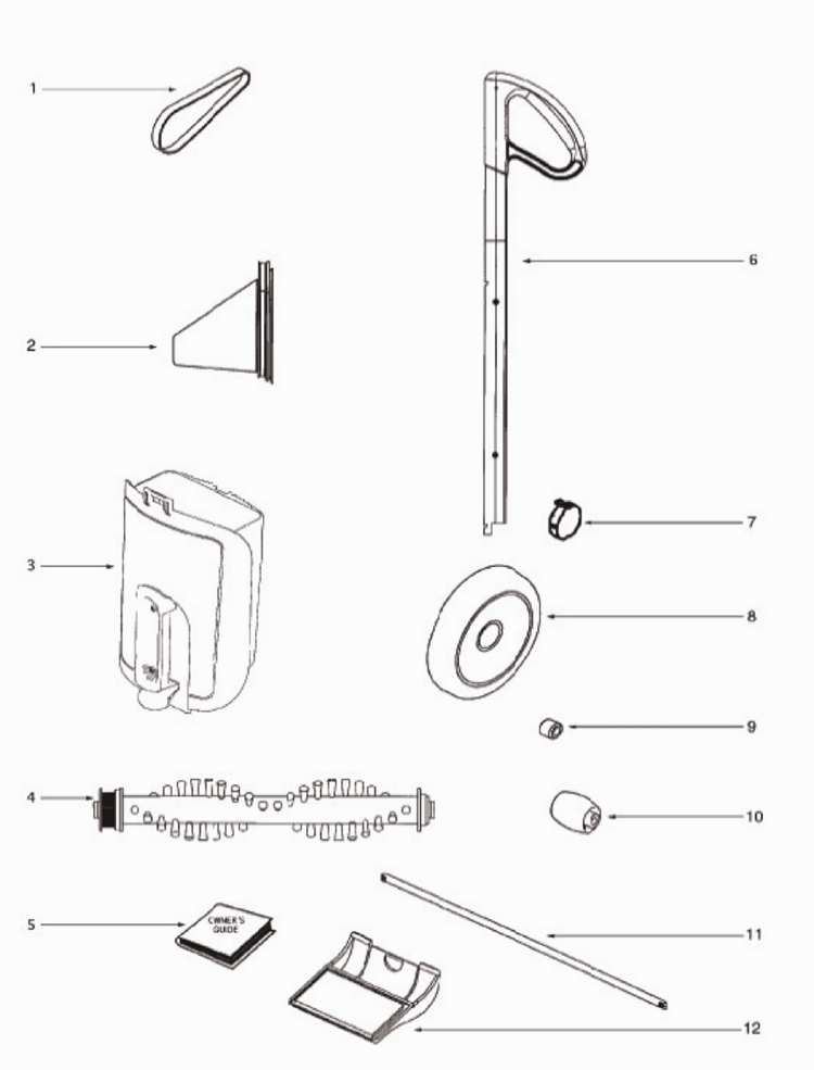 Page A Diagram and Parts List for 405B-1  Eureka Upright Vacuum