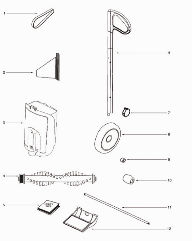 Page A Diagram and Parts List for 405B  Eureka Upright Vacuum