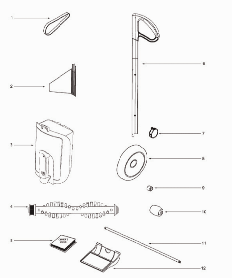 Page A Diagram and Parts List for 409A  Eureka Upright Vacuum