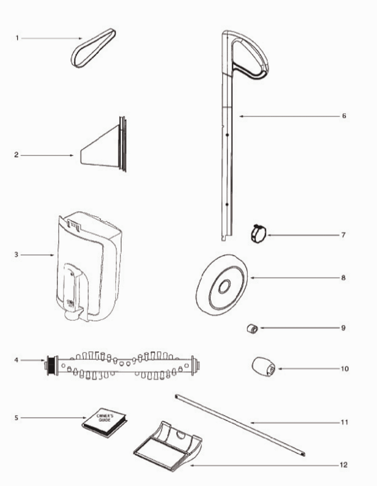 Page A Diagram and Parts List for 409B-1  Eureka Upright Vacuum