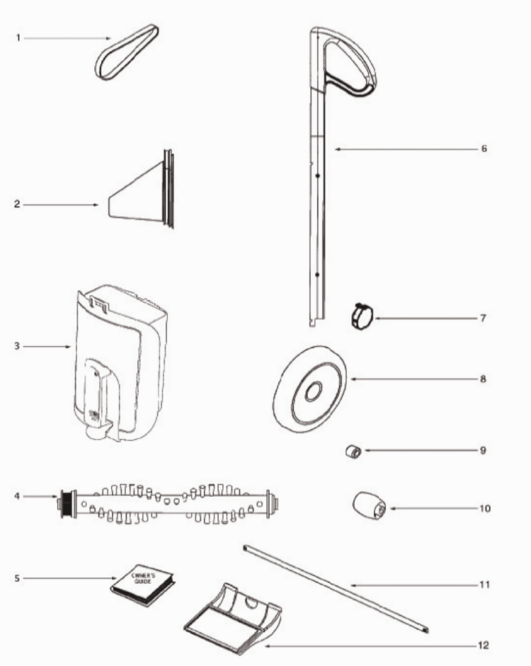 Page A Diagram and Parts List for 409B  Eureka Upright Vacuum