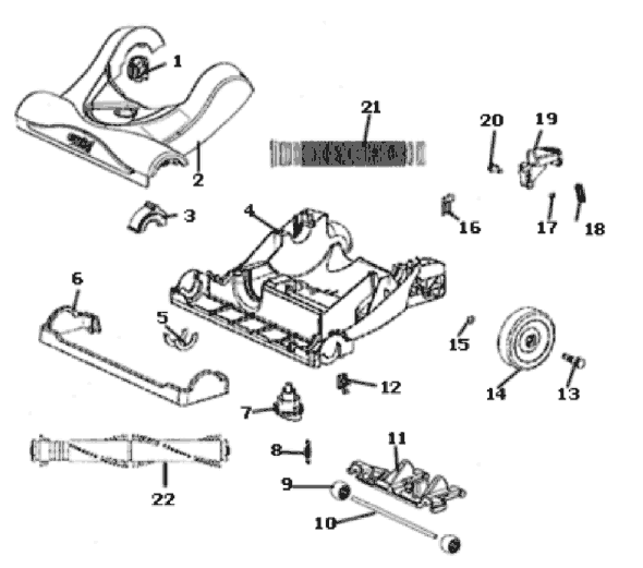 Page A Diagram and Parts List for 4235AZ  Eureka Upright Vacuum