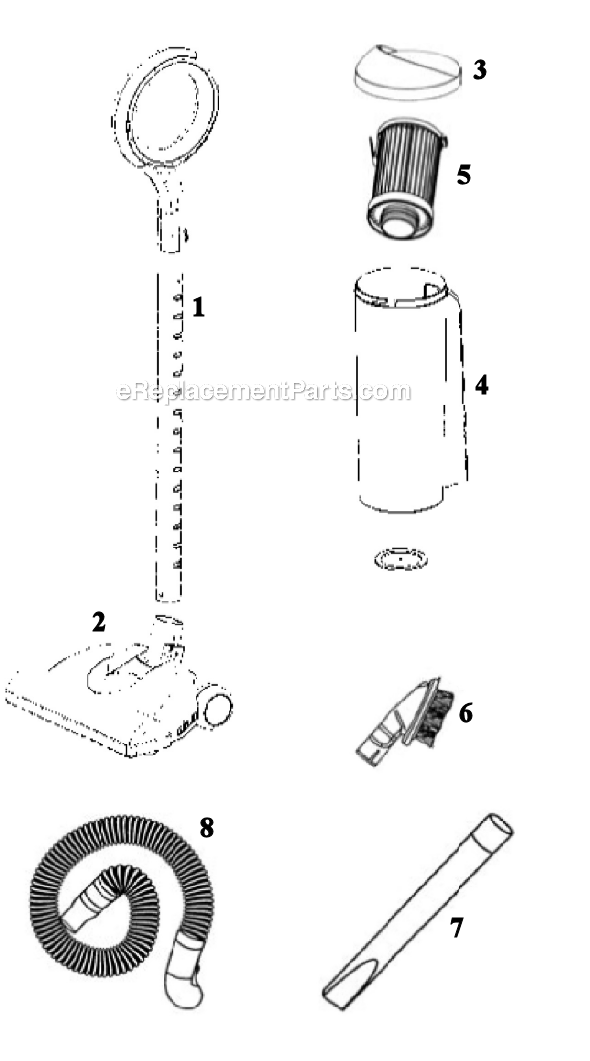Page A Diagram and Parts List for 431BX  Eureka Upright Vacuum