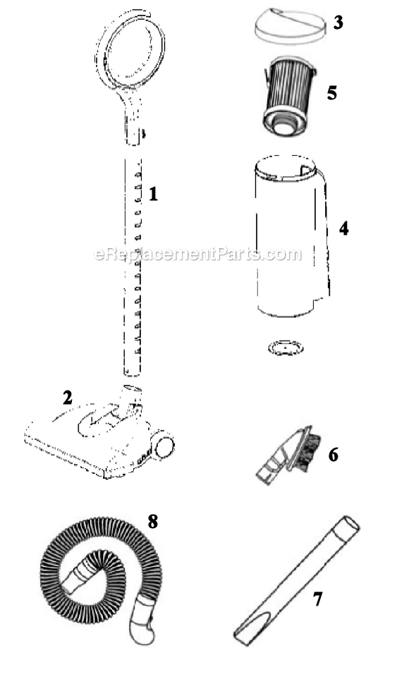 Page A Diagram and Parts List for 431DX  Eureka Upright Vacuum