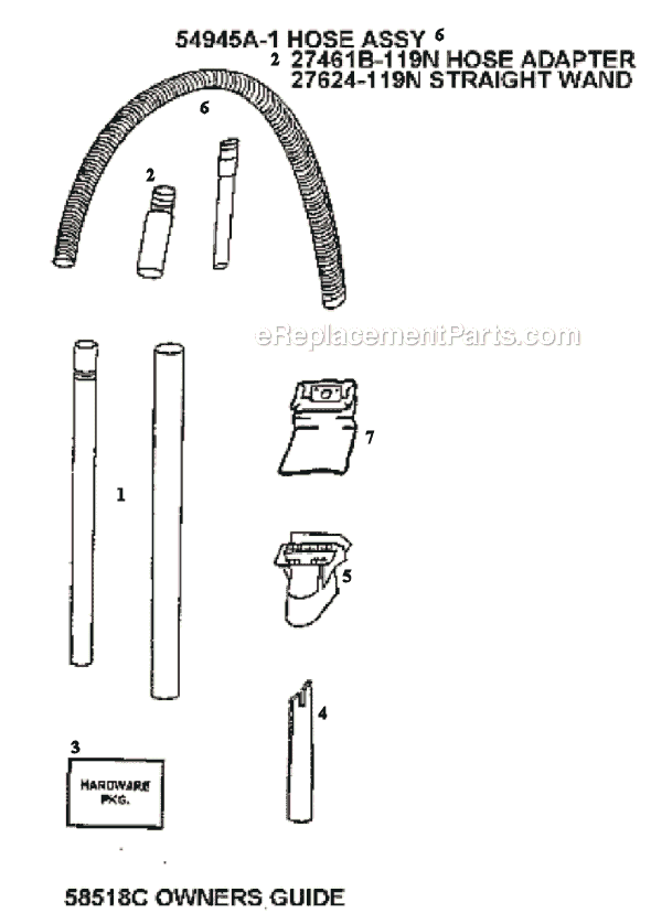 Page C Diagram and Parts List for 4321ATX  Eureka Upright Vacuum